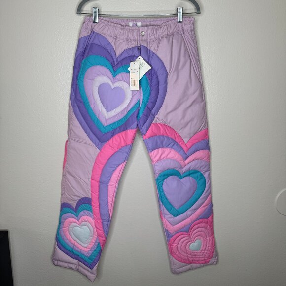 ERL heart-embroidered padded trousers new with tags